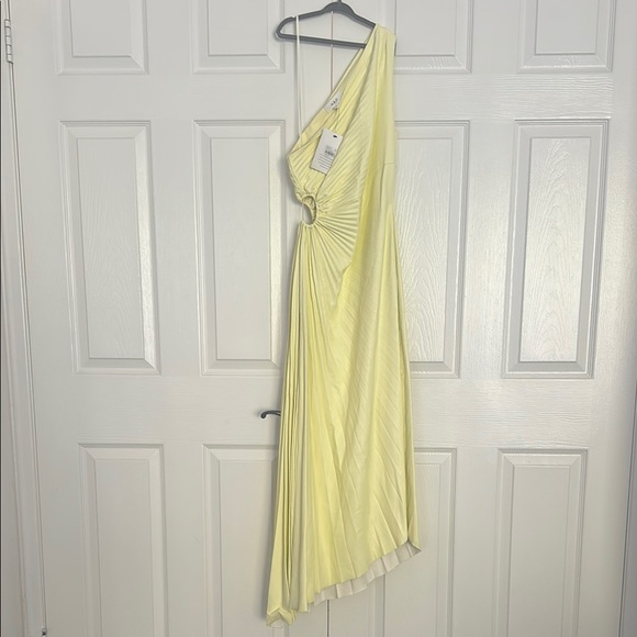 ALC Canary Yellow faux leather Delfina Dress NWT - Picture 2 of 4
